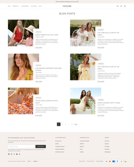 Claré - Clothing Blog Page Template for Shopify | Ecombe