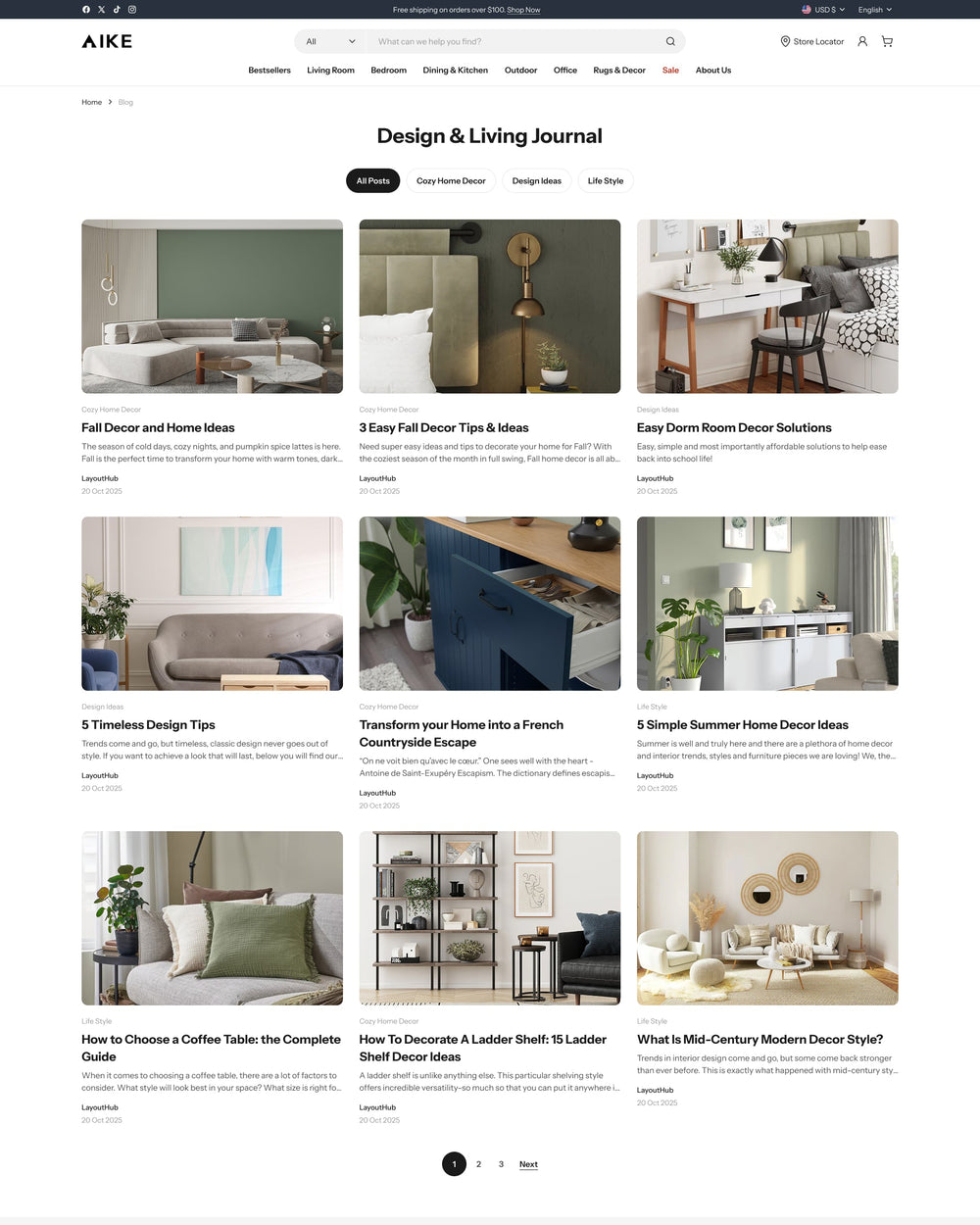 Aike - Home Blog Page Template for Shopify | Ecombe