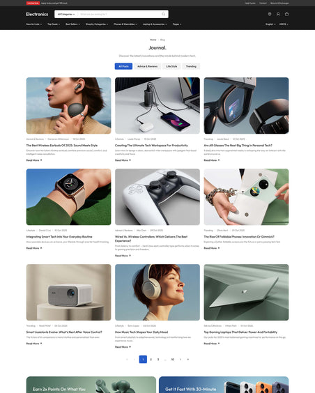 Torvex - Electronics Blog Page Template for Shopify | Ecombe