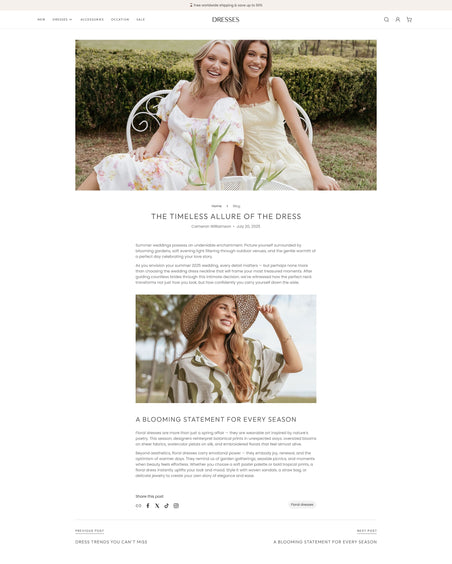 Claré - Clothing Blog Post Page Template for Shopify | Ecombe