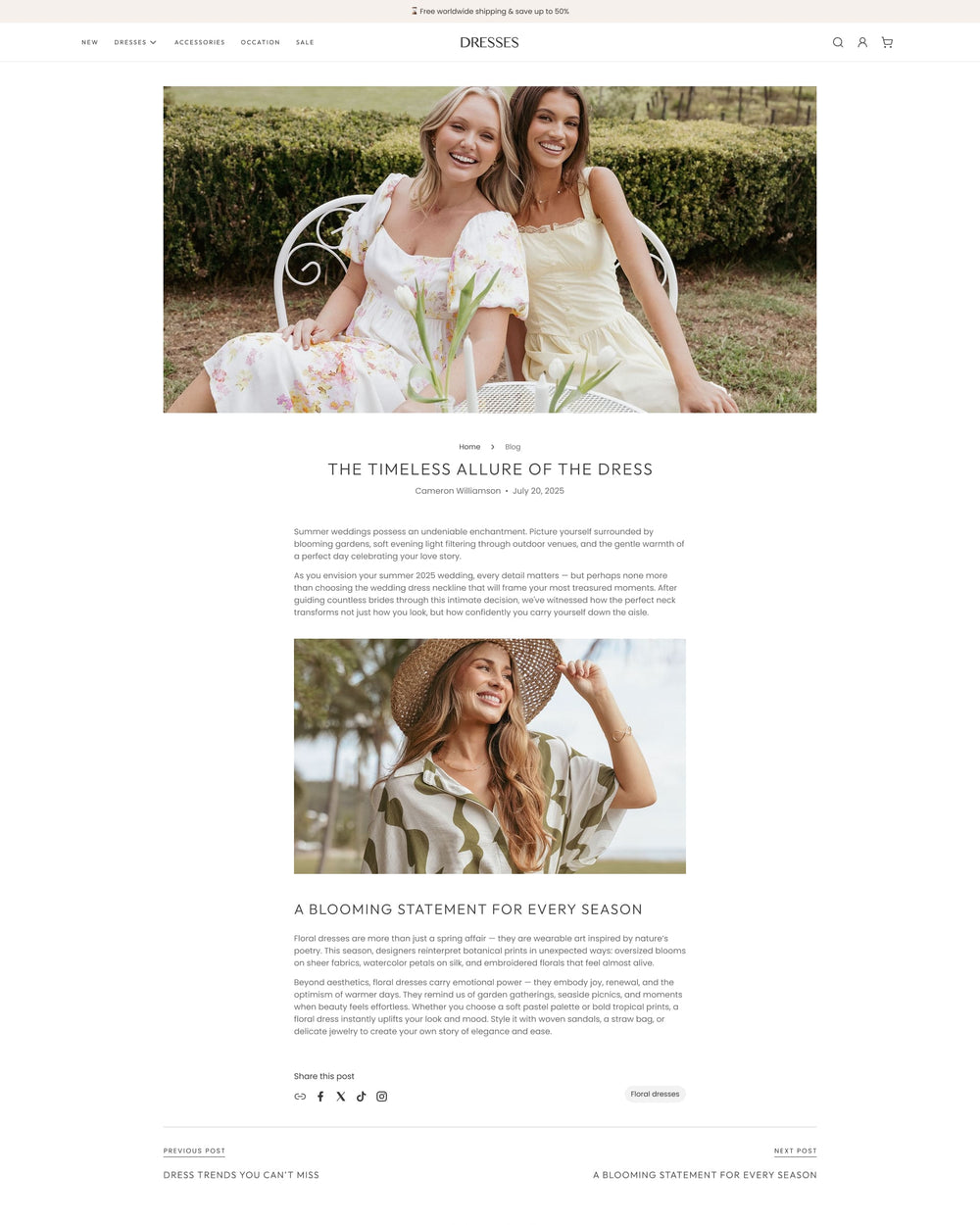 Claré - Clothing Blog Post Page Template for Shopify | Ecombe