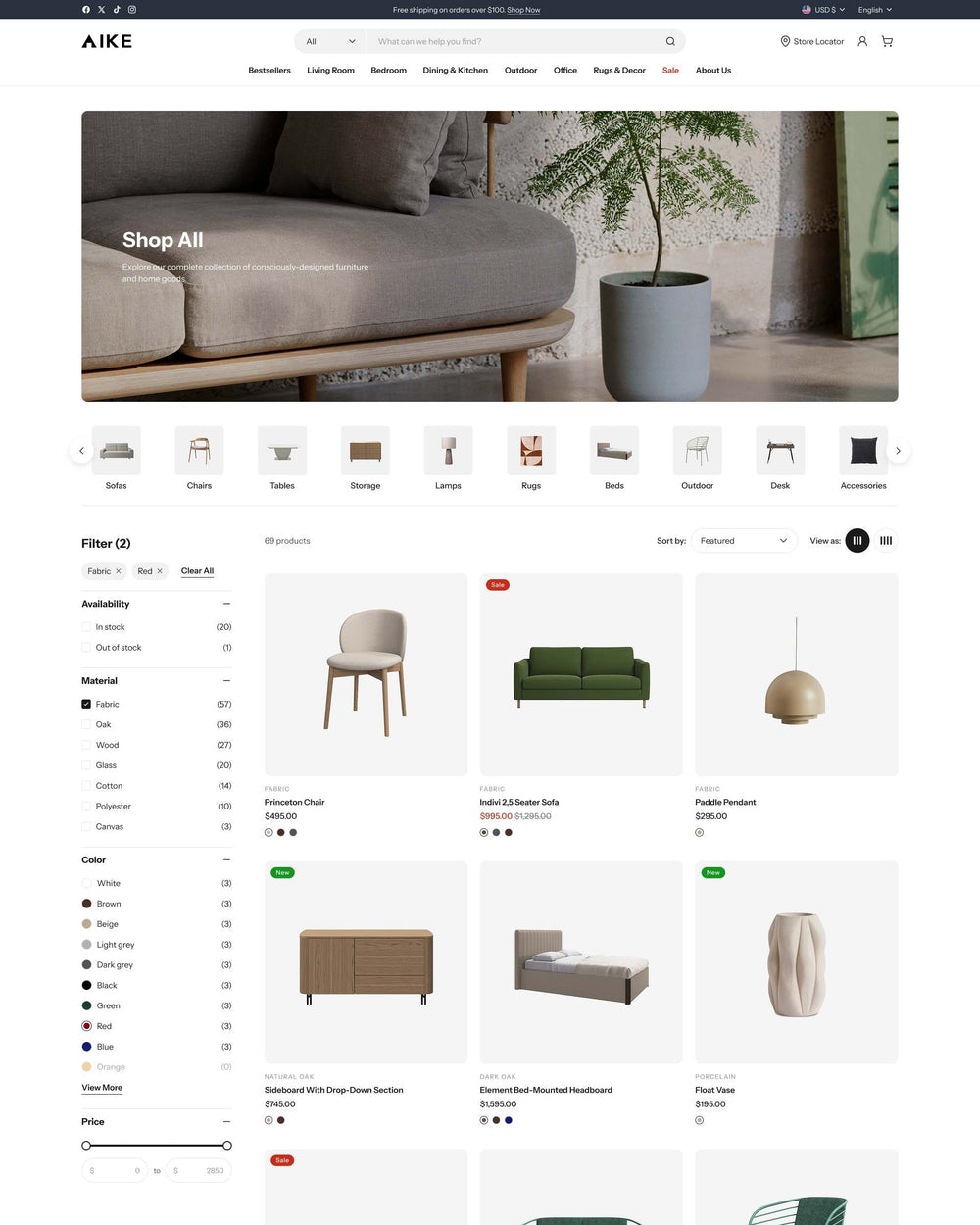 Aike - Home Collection Page Template for Shopify | Ecombe