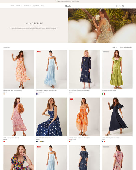 Claré - Clothing Collection Page Template for Shopify | Ecombe