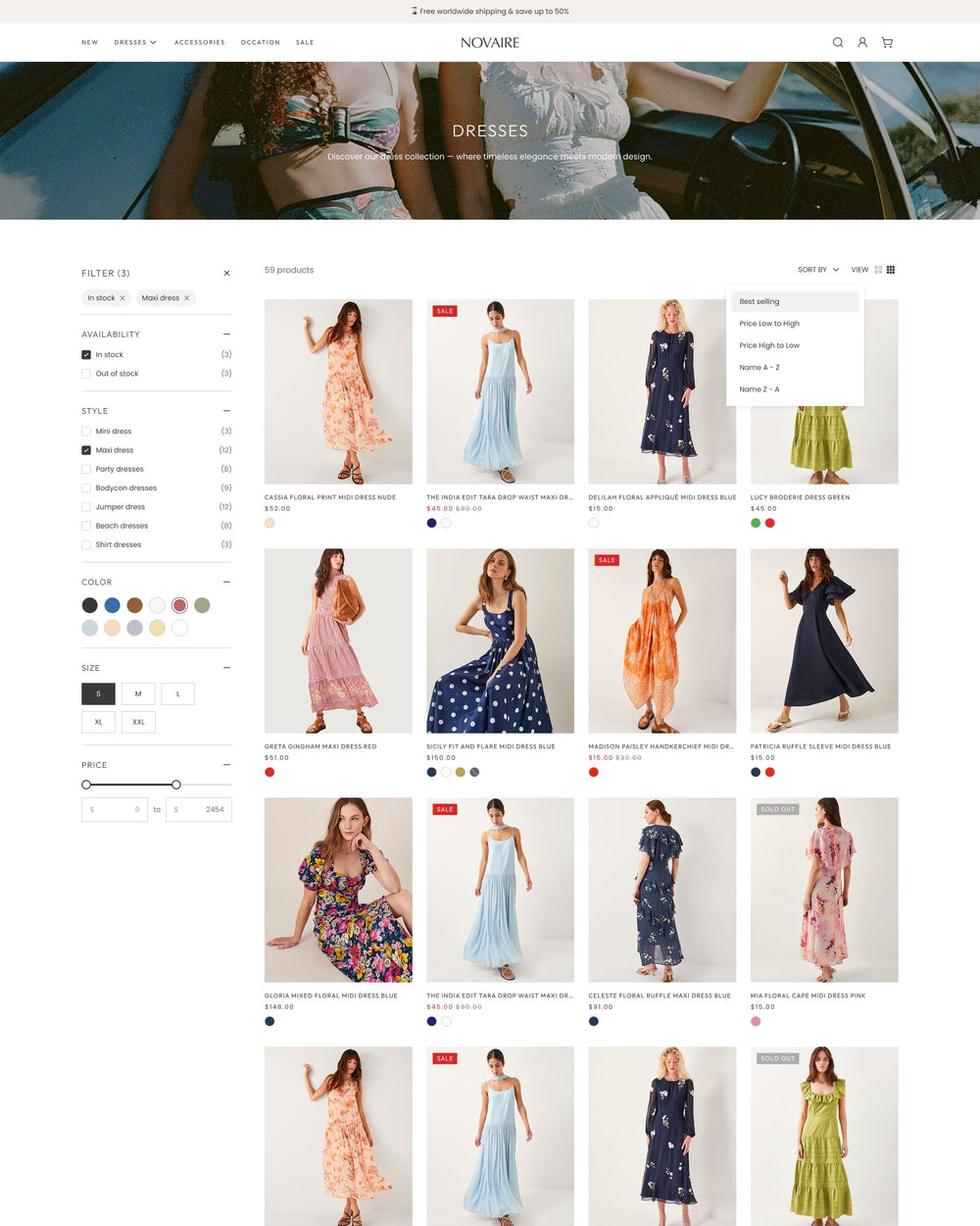 Novaire - Clothing Collection Page Template for Shopify | Ecombe