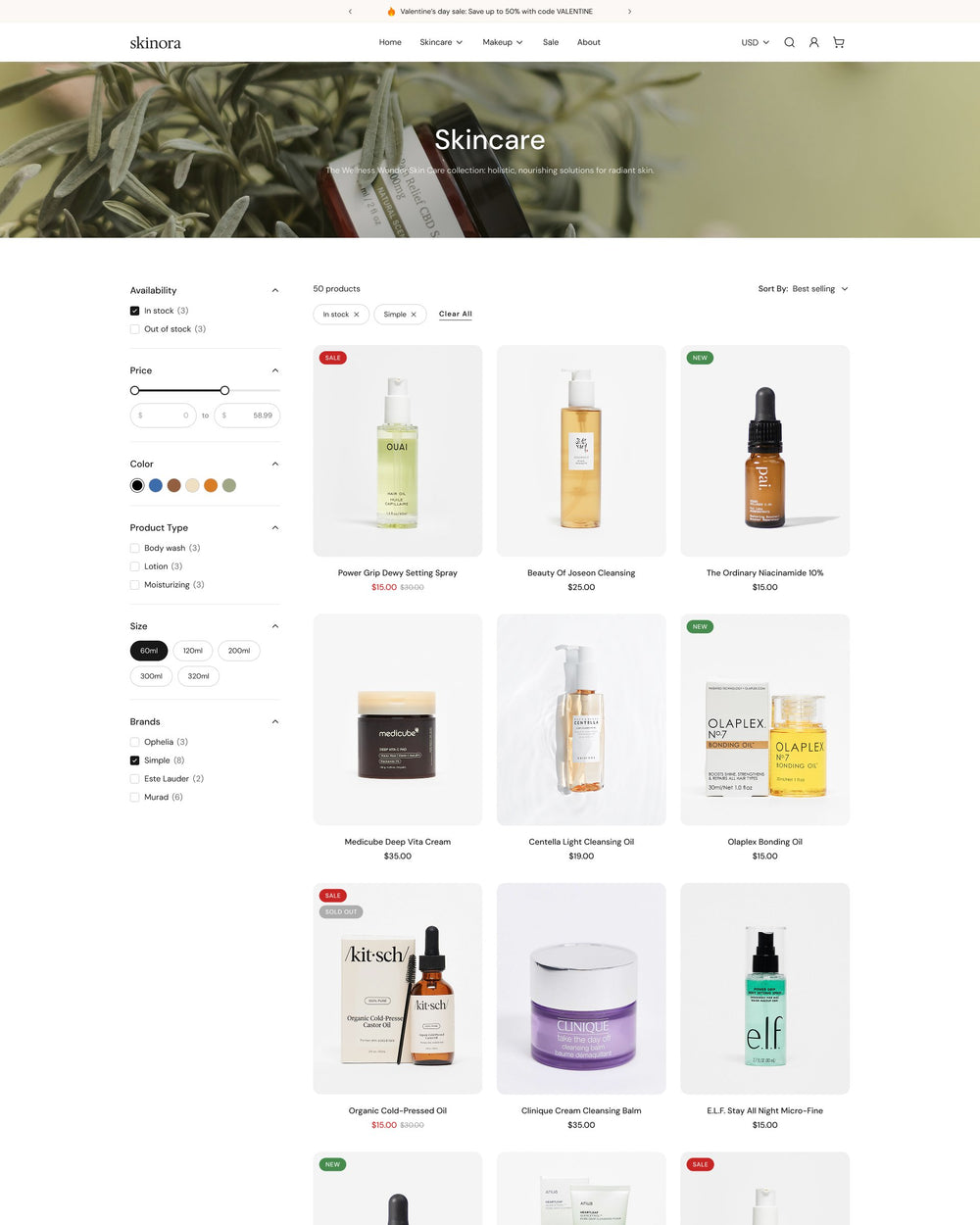 Skinora - Beauty Collection Page Template for Shopify | Ecombe
