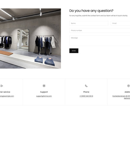 Essen - Clothing Contact Page Template for Shopify | Ecombe