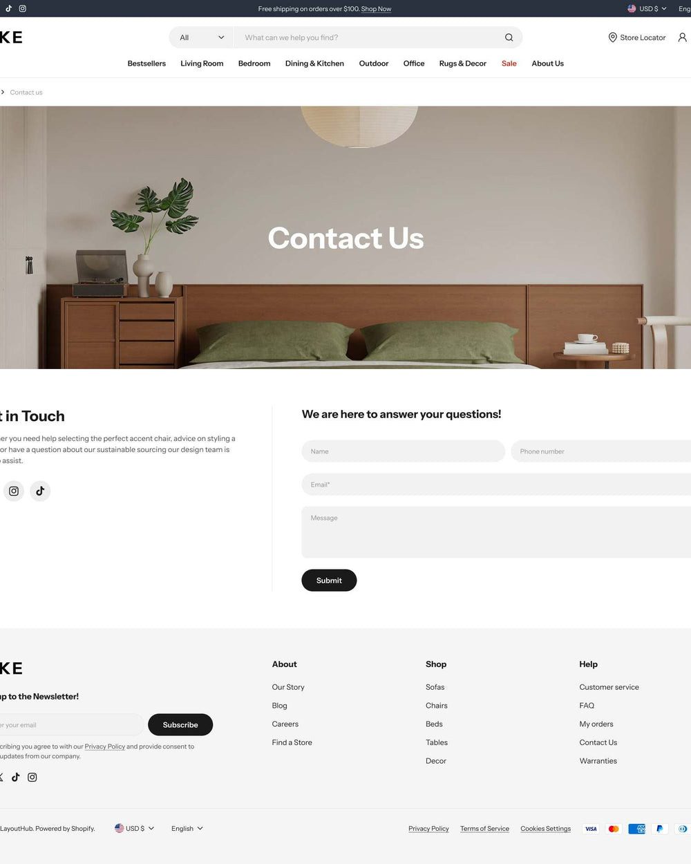 Aike - Home Contact Page Template for Shopify | Ecombe