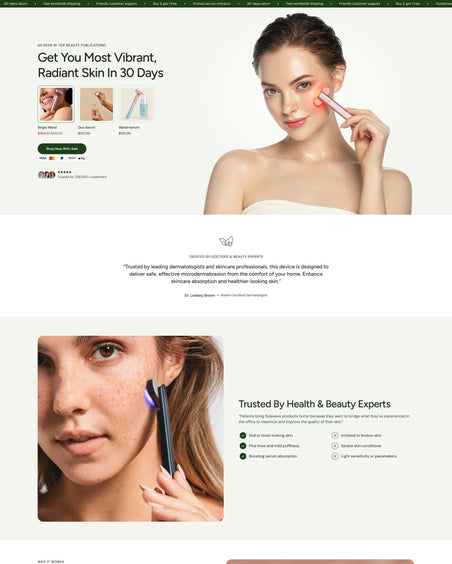 Dermalux - Beauty Landing Page Template for Shopify | Ecombe