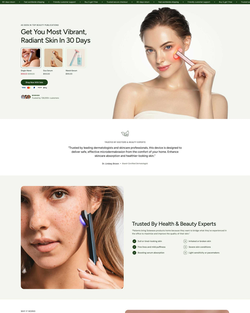 Dermalux - Beauty Landing Page Template for Shopify | Ecombe