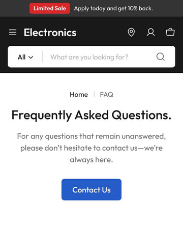 Torvex - Electronics FAQ Page Template for Shopify | Ecombe
