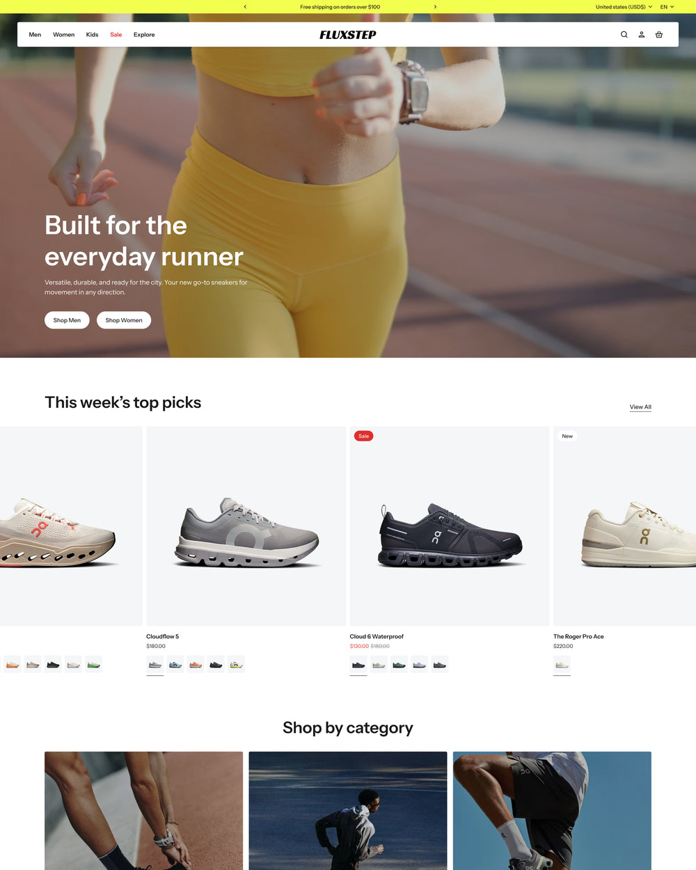 Fluxstep - Shoes Homepage Template for Shopify | Ecombe