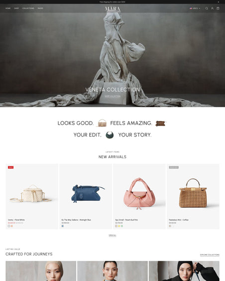 Mara - Bags Homepage Template for Shopify | Ecombe