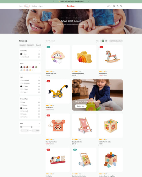 Peekoo - Toys Collection Page Template for Shopify | Ecombe