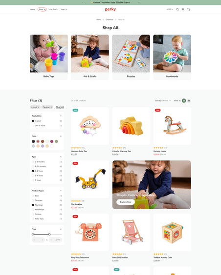 Perky - Toys Collection Page Template for Shopify | Ecombe