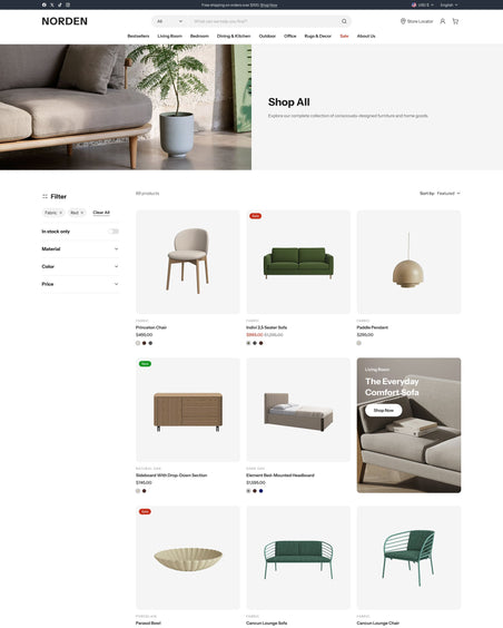 Norden - Home Collection Page Template for Shopify | Ecombe