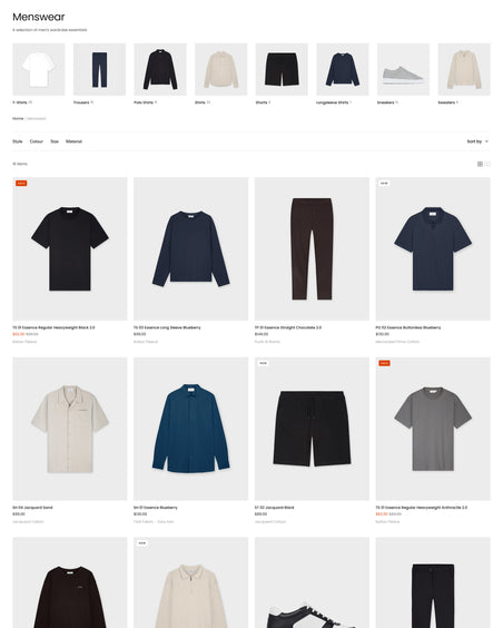 Essen - Clothing Collection Page Template for Shopify | Ecombe