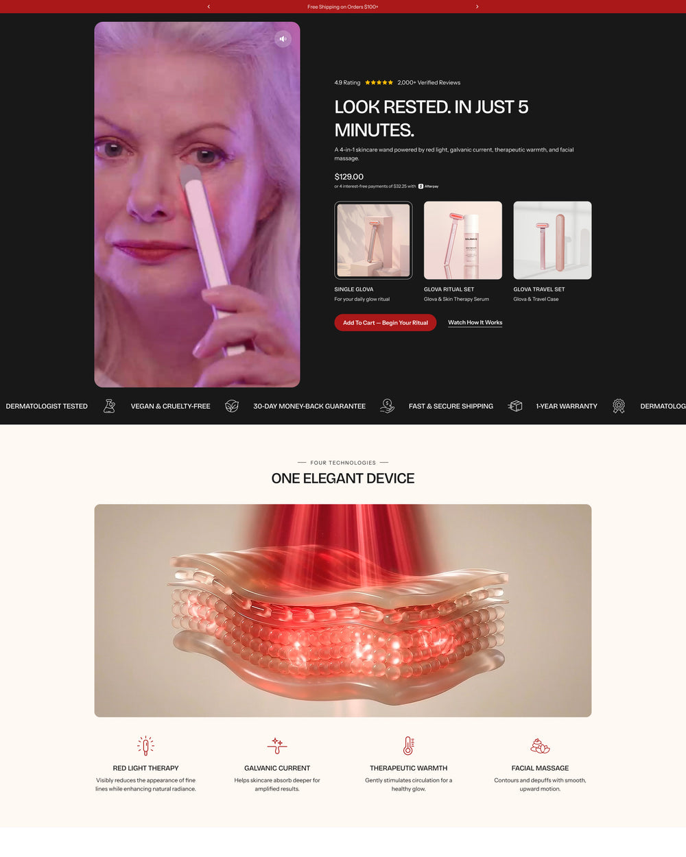 Glova - Beauty Landing Page Template for Shopify | Ecombe