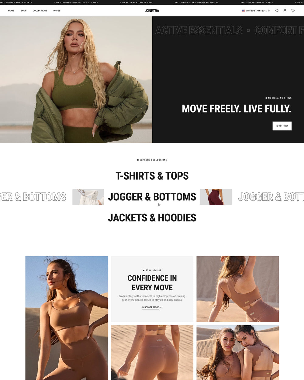 Kinetra - Clothing Homepage Template for Shopify | Ecombe