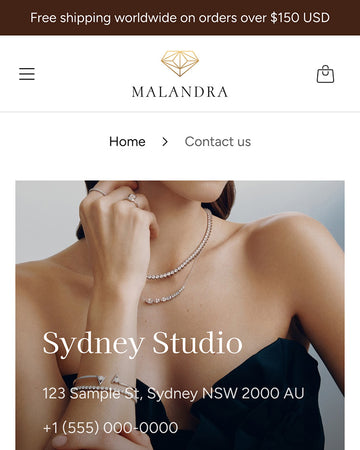 Malandra - Jewelry & Accessories Contact Page Template for Shopify | Ecombe