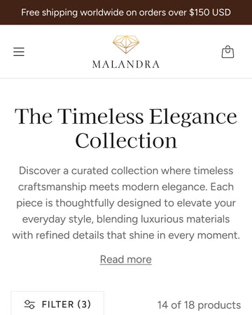 Malandra - Jewelry & Accessories Collection Page Template for Shopify | Ecombe
