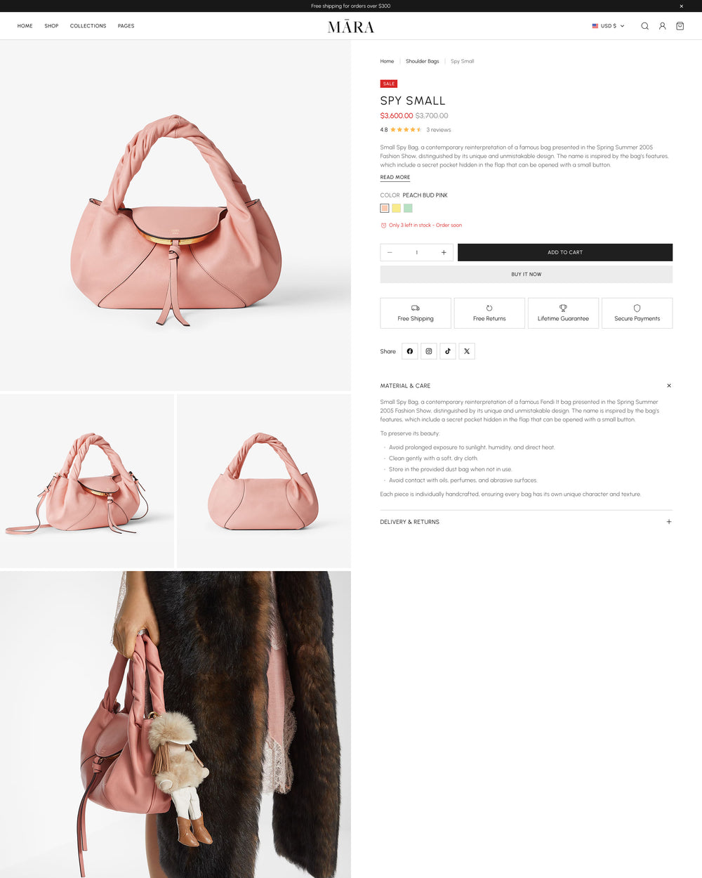 Mara - Bags Product Page Template for Shopify | Ecombe