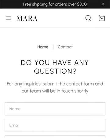 Mara - Bags Contact Page Template for Shopify | Ecombe