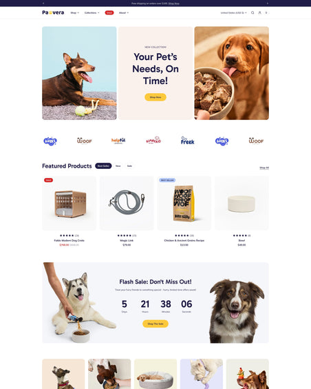 Pawvera - Pets Homepage Template for Shopify | Ecombe
