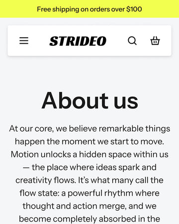 Strideo - Shoes About Page Template for Shopify | Ecombe