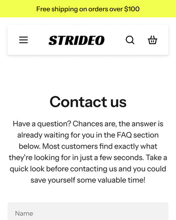 Strideo - Shoes Contact Page Template for Shopify | Ecombe