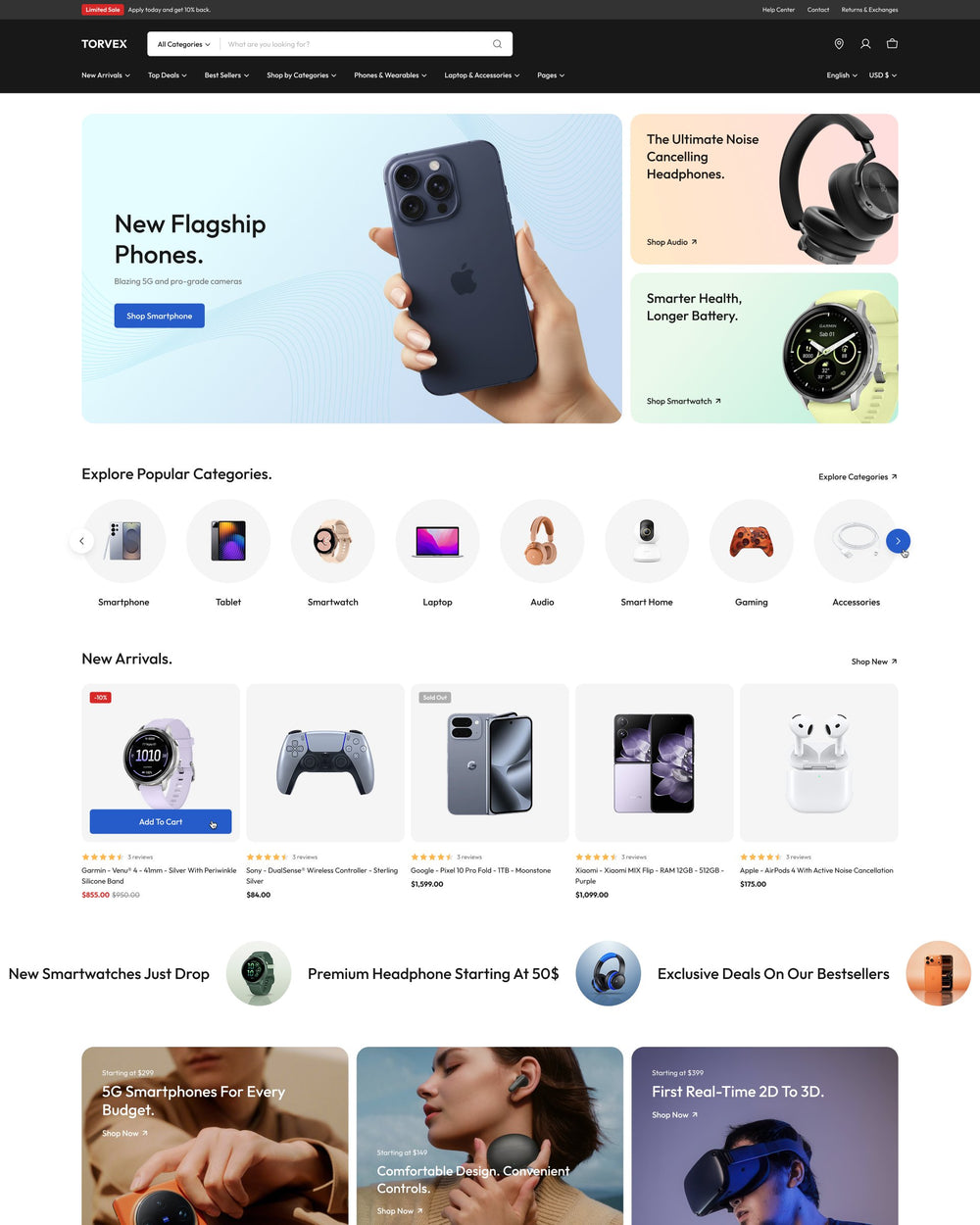 Torvex - Electronics Homepage Template for Shopify | Ecombe