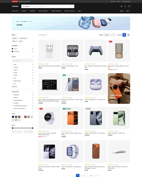 Torvex - Electronics Collection Page Template for Shopify | Ecombe