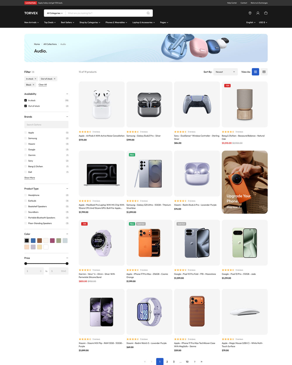 Torvex - Electronics Collection Page Template for Shopify | Ecombe