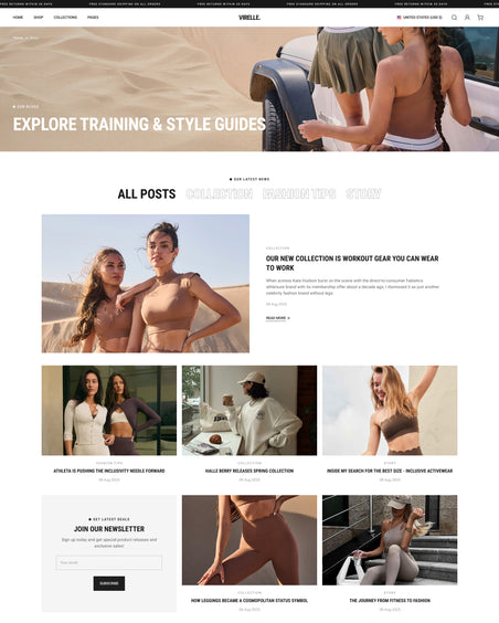 Virelle - Clothing Blog Page Template for Shopify | Ecombe