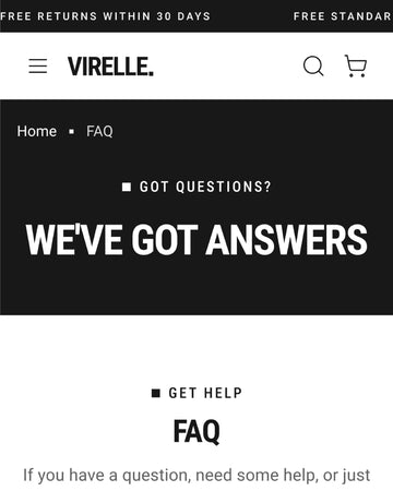 Virelle - Clothing FAQ Page Template for Shopify | Ecombe