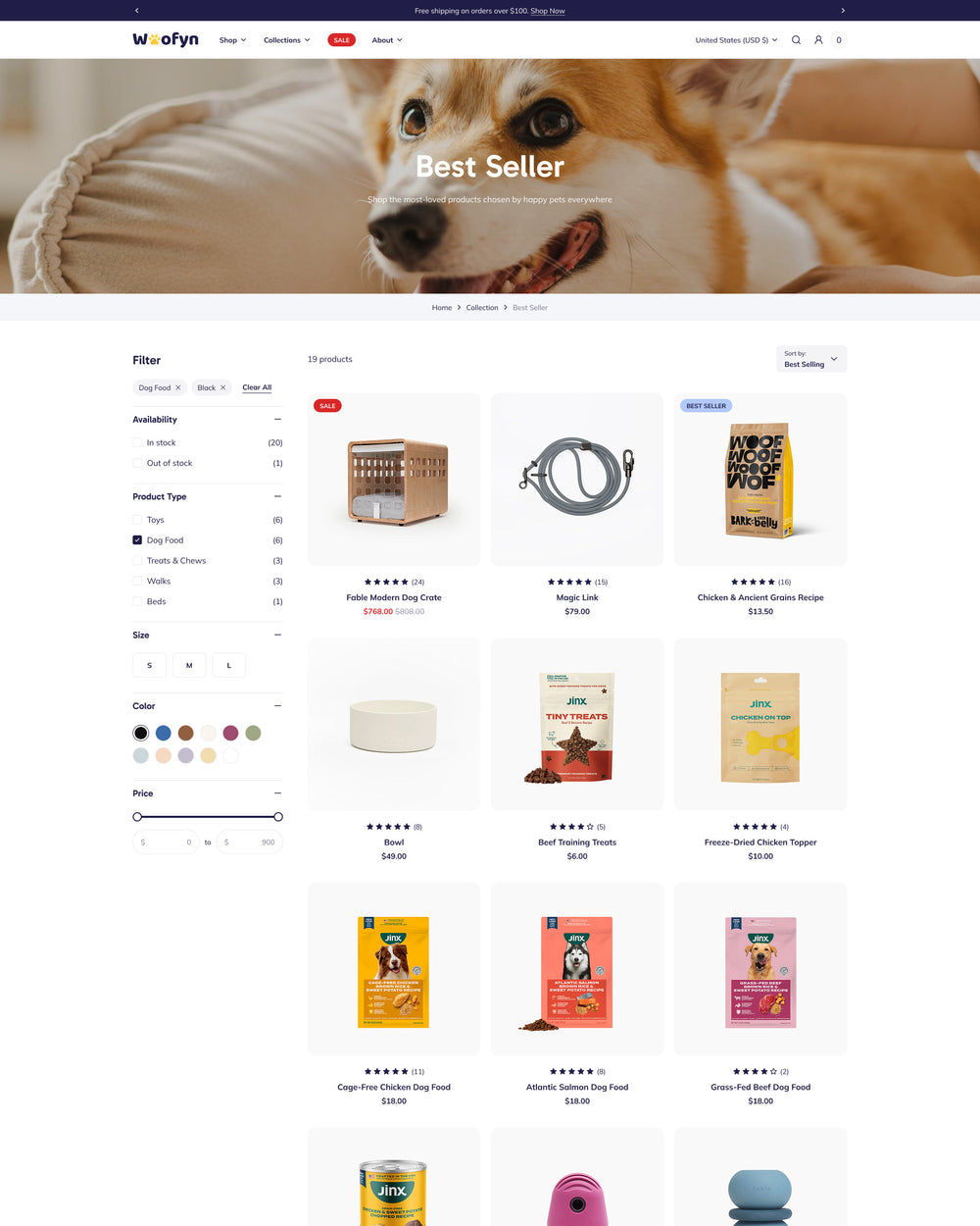 Wofyn - Pets Collection Page Template for Shopify | Ecombe
