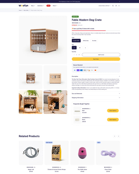 Wofyn - Pets Product Page Template for Shopify | Ecombe