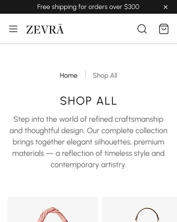 Zevra - Bags Collection Page Template for Shopify | Ecombe