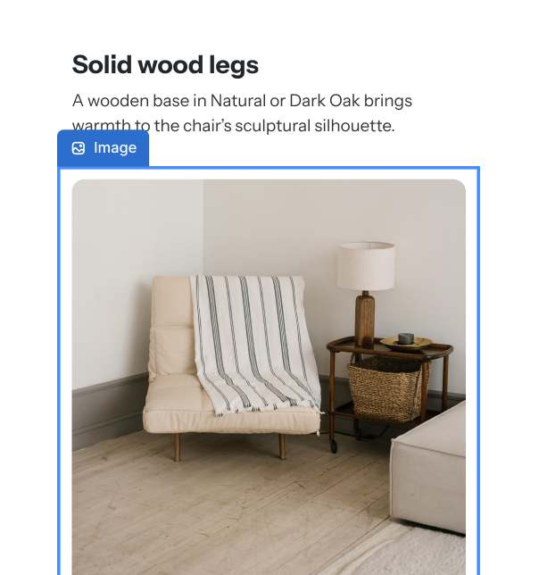 Replace text and images